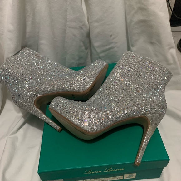 Simmer Silver Sparkle Ankle boots - high heel platform never worn - Picture 4 of 4